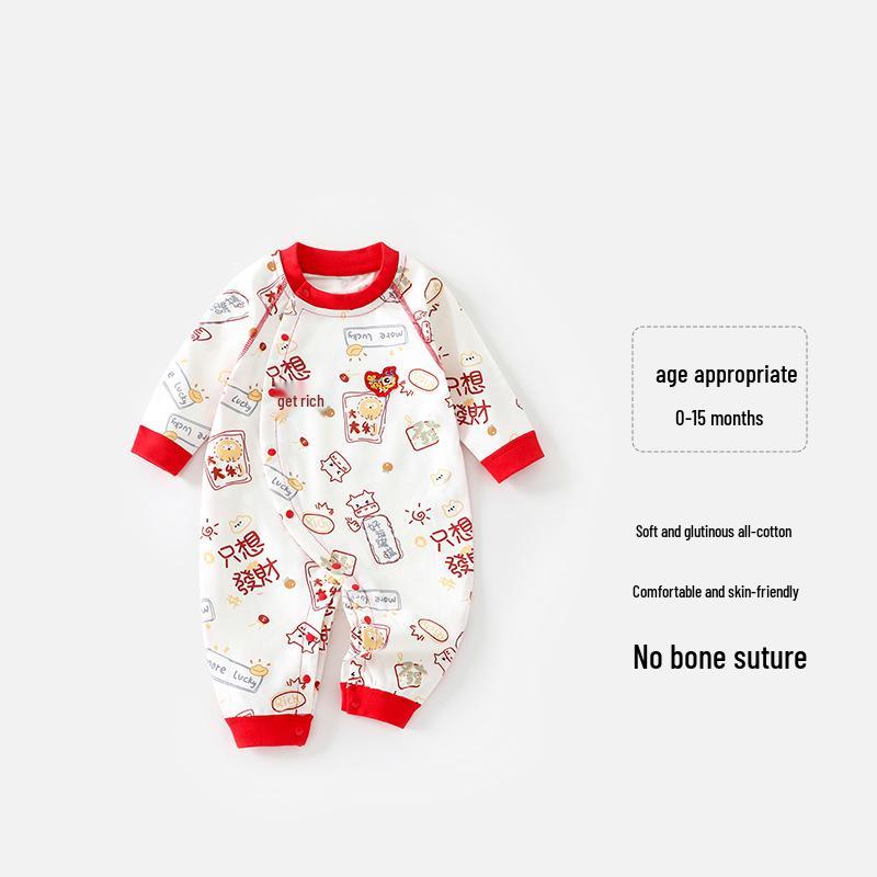 

Newborn Jumpsuit: Spring & Autumn Wear, Baby Outing & New Year Clothes, Full Moon Winter Bodysuit 90 cm