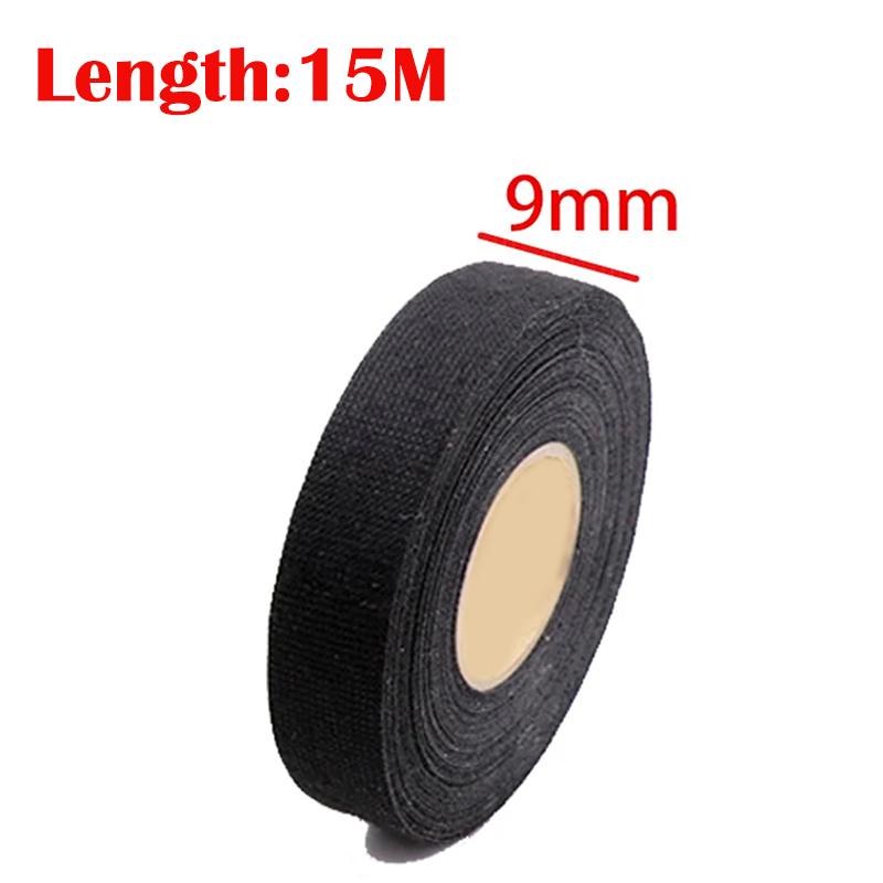 

15M автомобильная лента черная огнестойкая лента с высокой адгезией термостойкая 19 мм широкая толстая изолента тканевая жгутовая лента изоляционная