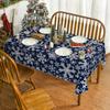 Christmas Snowflake Rectangle Waterproof Tablecloth Table Decor Reusable Winter Kitchen Dining Tablecloth Christmas Decorations