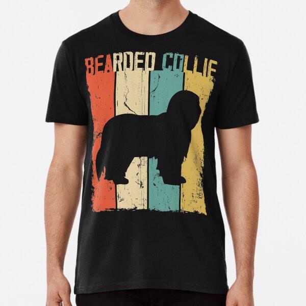 Bearded Collie Dog Vintage Retro Style Premi S To 5XL Made In the AU/USA T-Shirt