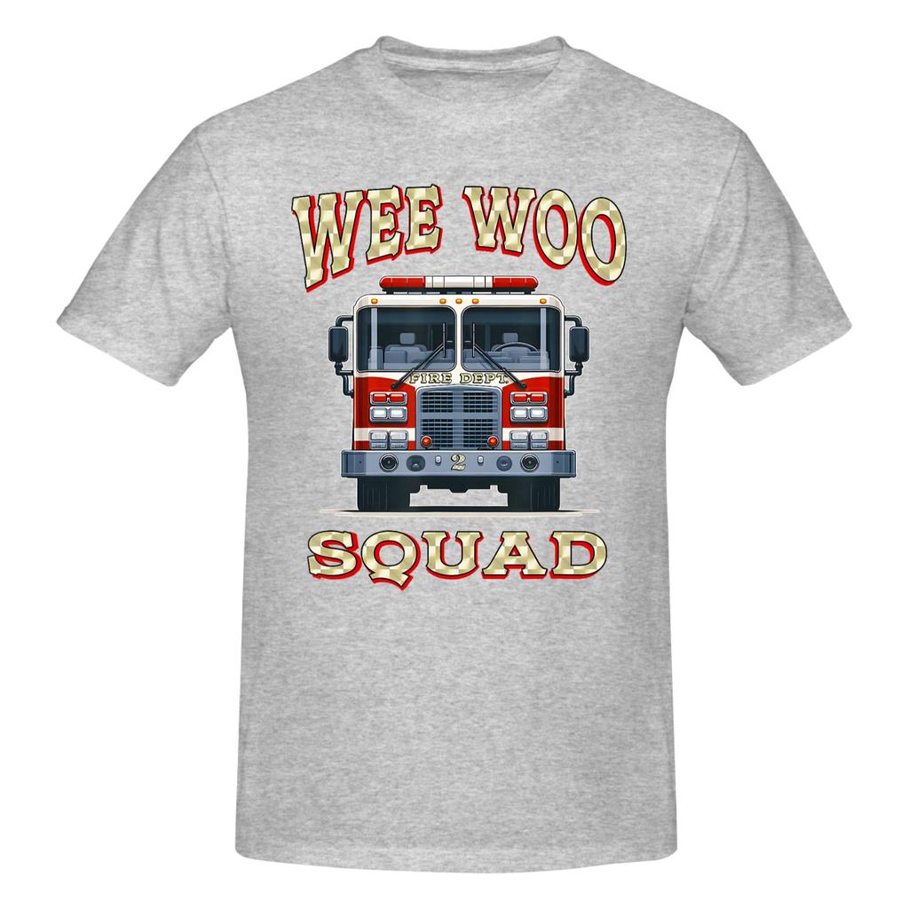 1 Piece Wee Woo Squad Funny Firefighter Tee Fireunisex Gag Fire Truck Funny 100 Cotton Tshirt Wee Woo Squad Tops Tees For Unisex