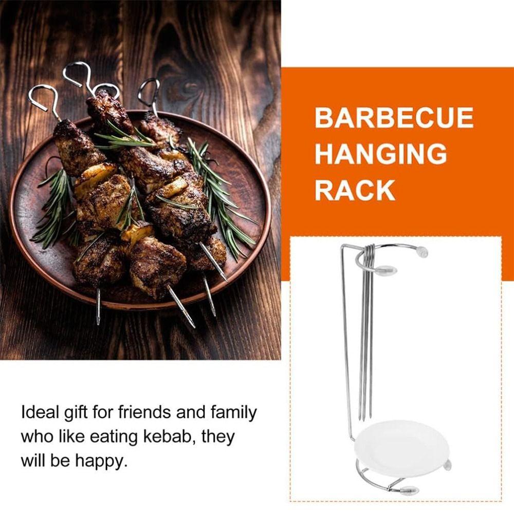 Lightweight BBQ Skewer Set Detachable Barbecue Fork Holder Practical Food Grill Rack Chicken
