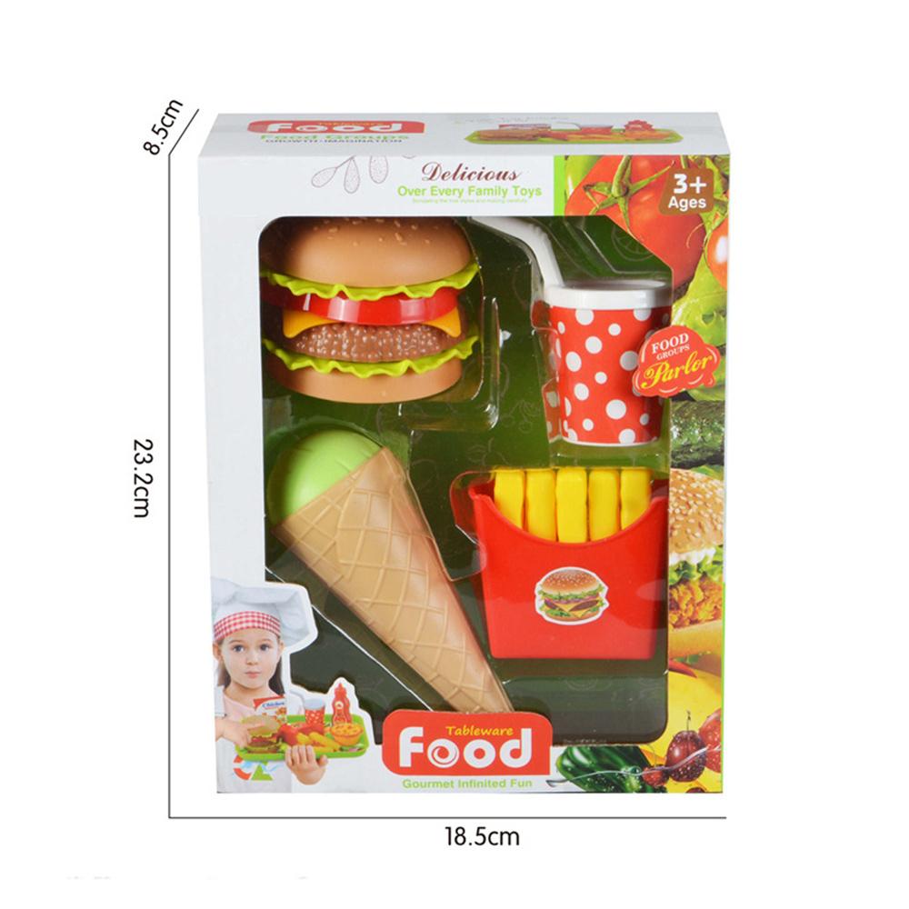 Simulation Burger Set Toy Pretend Cooking Food Play Props For Children