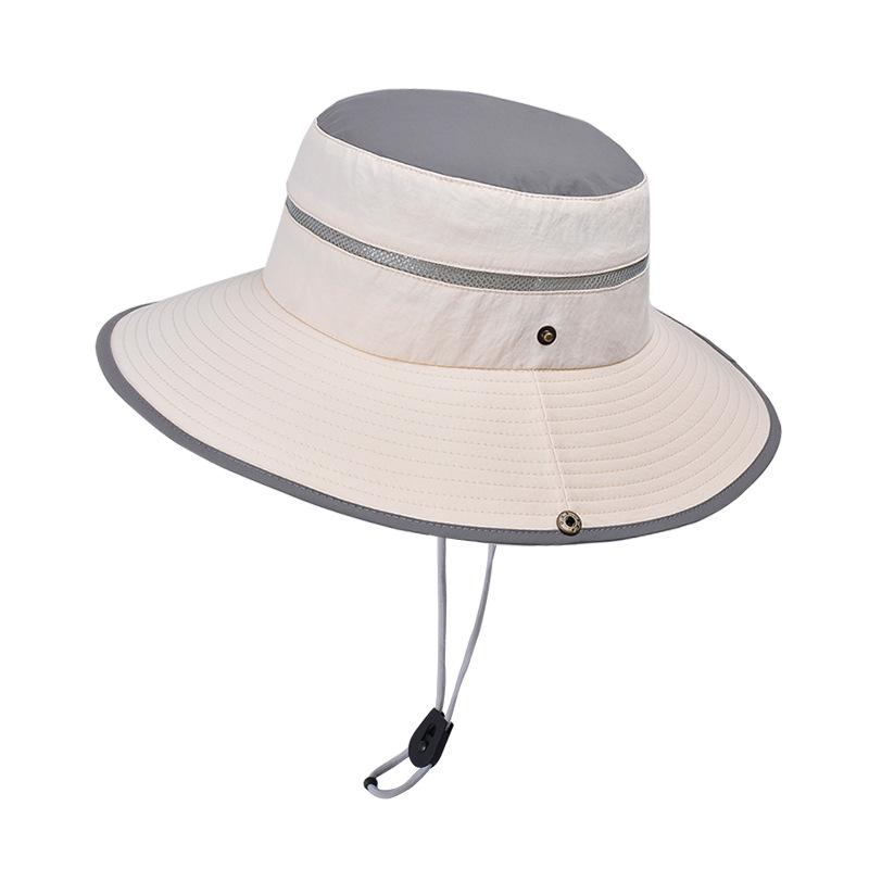 9248 summer big brim sun hat children outdoor mountaineering fishing sun protection hat men's color matching quick drying bucket hat
