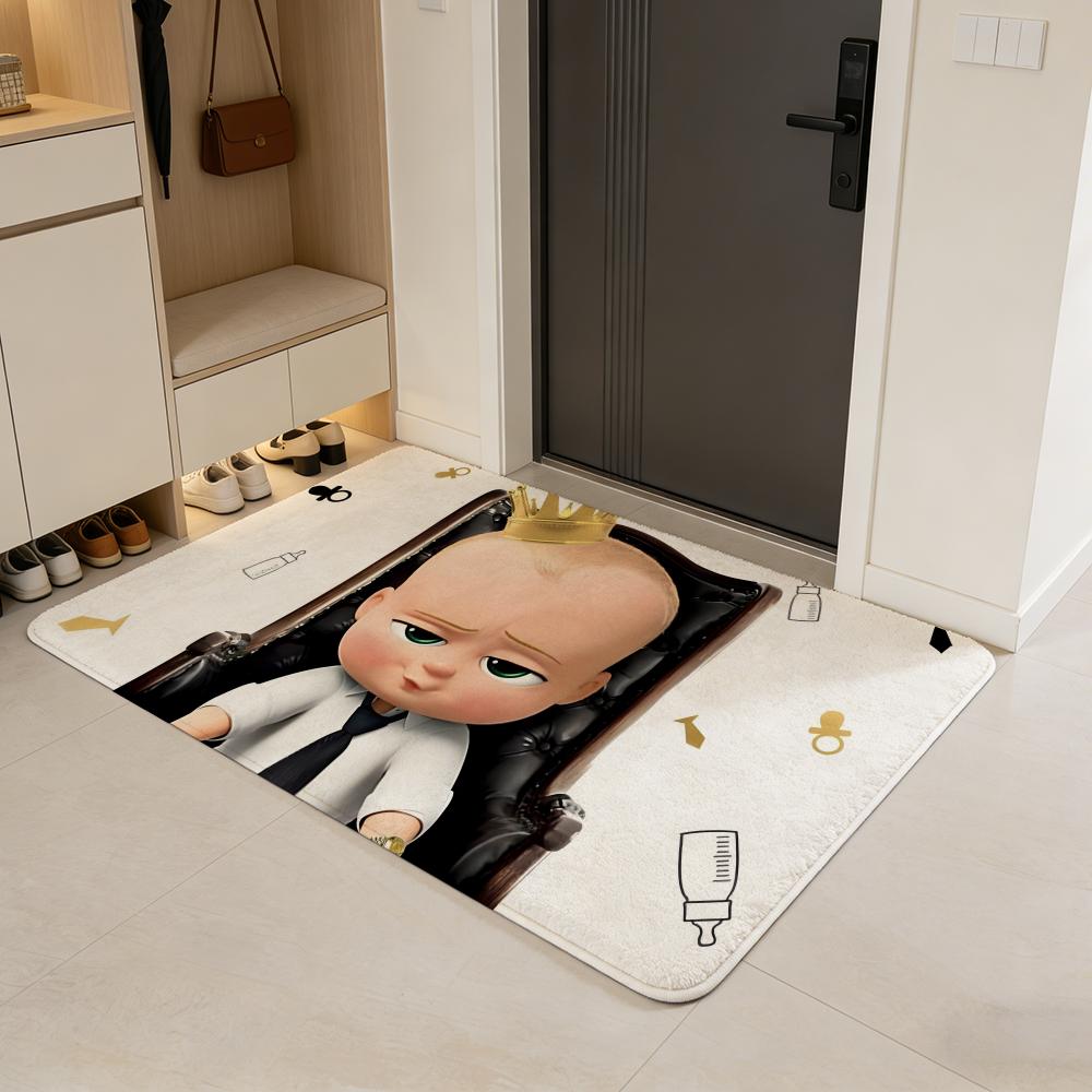 

movie T-The Boss Baby Floor Mat Flannel Door Mat Non-Slip Absorbent Washable Indoor Home Rug 40x60cm