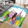 Barbapapa3 Flannel Pattern Square Carpet,Area Rug,Carpet Rug for Living Room Bedroom Sofa Playroom Decor,Non-slip Floor Mat