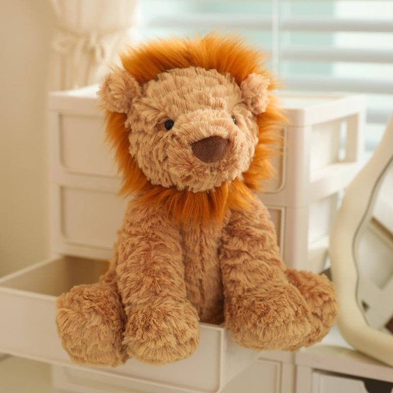 Curly Lion Doll Plush Animal Little Lion Doll Children'S Toy Birthday Gift Doll Soothes Lion