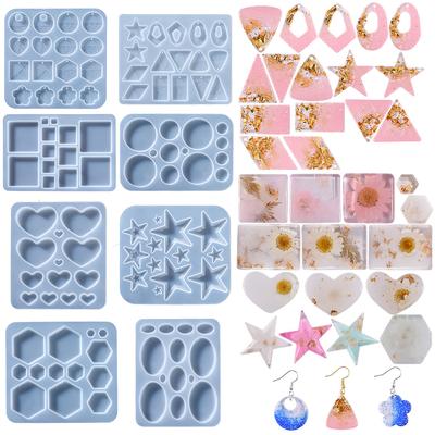 Earring Pendant Silicone Mold Round Heart Shape Epoxy Resin Mould for DIY Earrings Necklace Charms Pendants Epoxy Resin Crafts