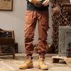 New Men's Overalls Retro Casual Pants Men's Trendy Brand Tied Feet Trousers Green Men's Pants Men's Clothing