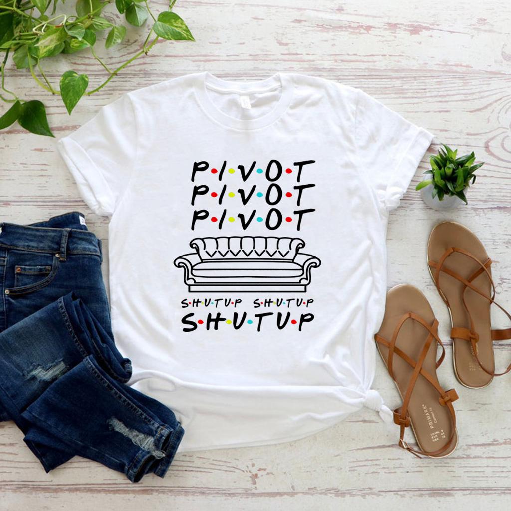 Maglietta Pivot Shut Up Magliette Pivot Friends Serie TV Streetwear Harajuku Top Donna Estate Casual T-shirt Magliette Abbigliamento Donna