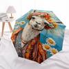 1pc Alpaca Art Print Automatic Umbrella - Automatic Opening And Closing, Sturdy Iron Frame, Portable Folding Design yy251018214