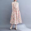 Abiti Estivi Vintage Stampati da Donna Senza Maniche Moda Ampi Vacanza Spiaggia Abito Sottile Eleganti Vestidos Robe Femme