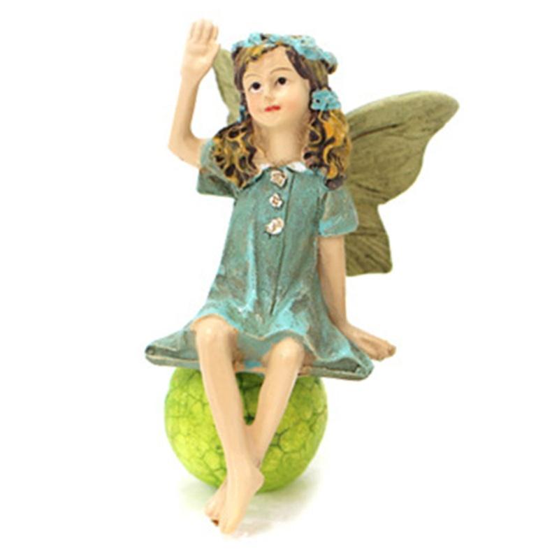 Mini Fairies Figurines Cute Clear Pattern Resin Miniature Fairy Sculpture For Fairy Garden Accessories