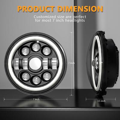 1ks 7palcový automobilový motocykl LED světlomet s DRL/směrovým světlem/tlumeným/dálkovým 7'' kulatým