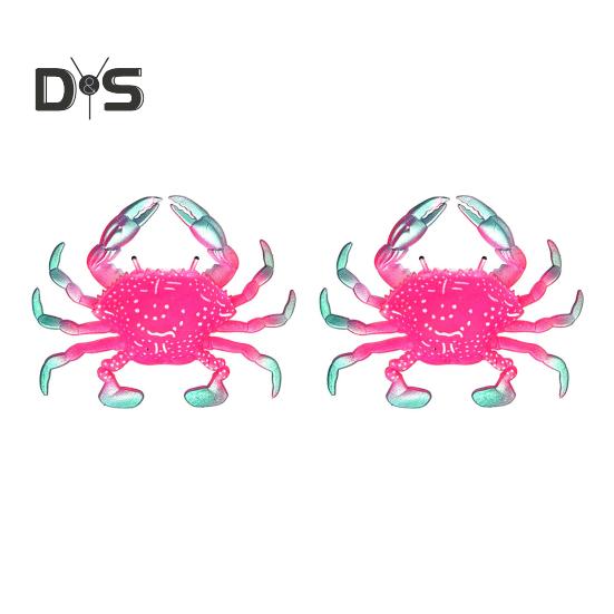 2Pcs 8CM/10G Soft Crab Lure Floating Bionic Crab Bait Colorful TPR Artificial Bait Saltwater Freshwater Fishing Accessories