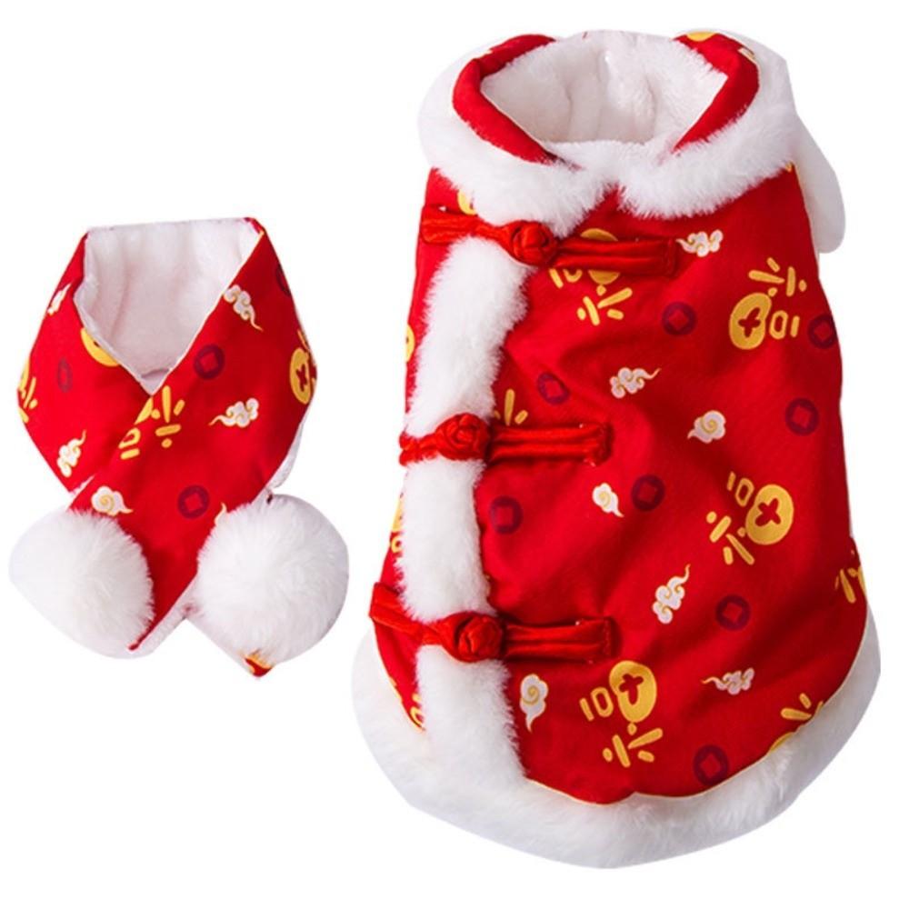 Schal Haustier Tang Anzug Knotenknopf Katze Mantel Welpenkostüm Hundeweste Frühlingsfest