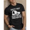 European Sizes [Safety First Crew Neck Tee] Casual 1pc Safety First Crew Neck T-Shirt - Polyester Knit Fabric with Slight Stretch