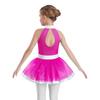 Girls Shiny Sequins Layered Tulle Ballet Dance Dress Sleeveless Cutout Back Tutu Dress Built In Briefs Skirt