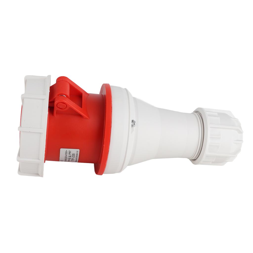 5 Pin Industrial Plug 63A Stable Waterproof Compact Aviation Plug for Breweries Workshops Camping Red