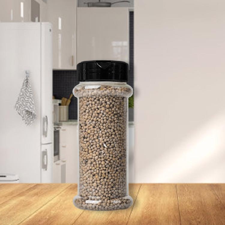 Pack of 8 Effective Spice Container Elegant Round Plastic Jars For Various Seasonings And More With Secure Lids