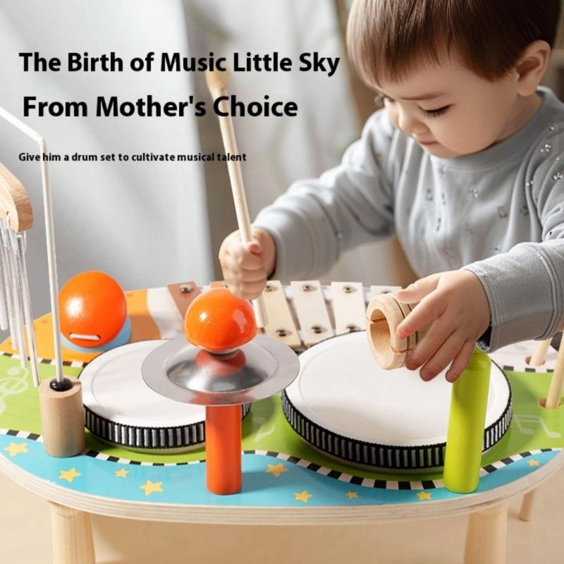Multifunctional Wooden Wind Chimes Drum Set For Kids Musical Learning Toy With Xylophone And Chimes Educational Activity