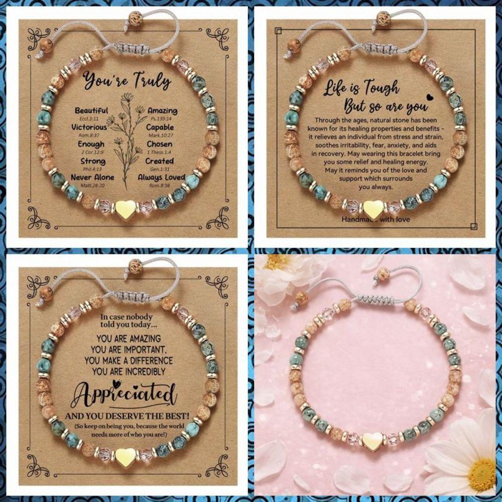 Best Wish Bead Bracelet Wristbands Heart Bracelet Fashion Accessory Adjustable Wrist Chain Gifts