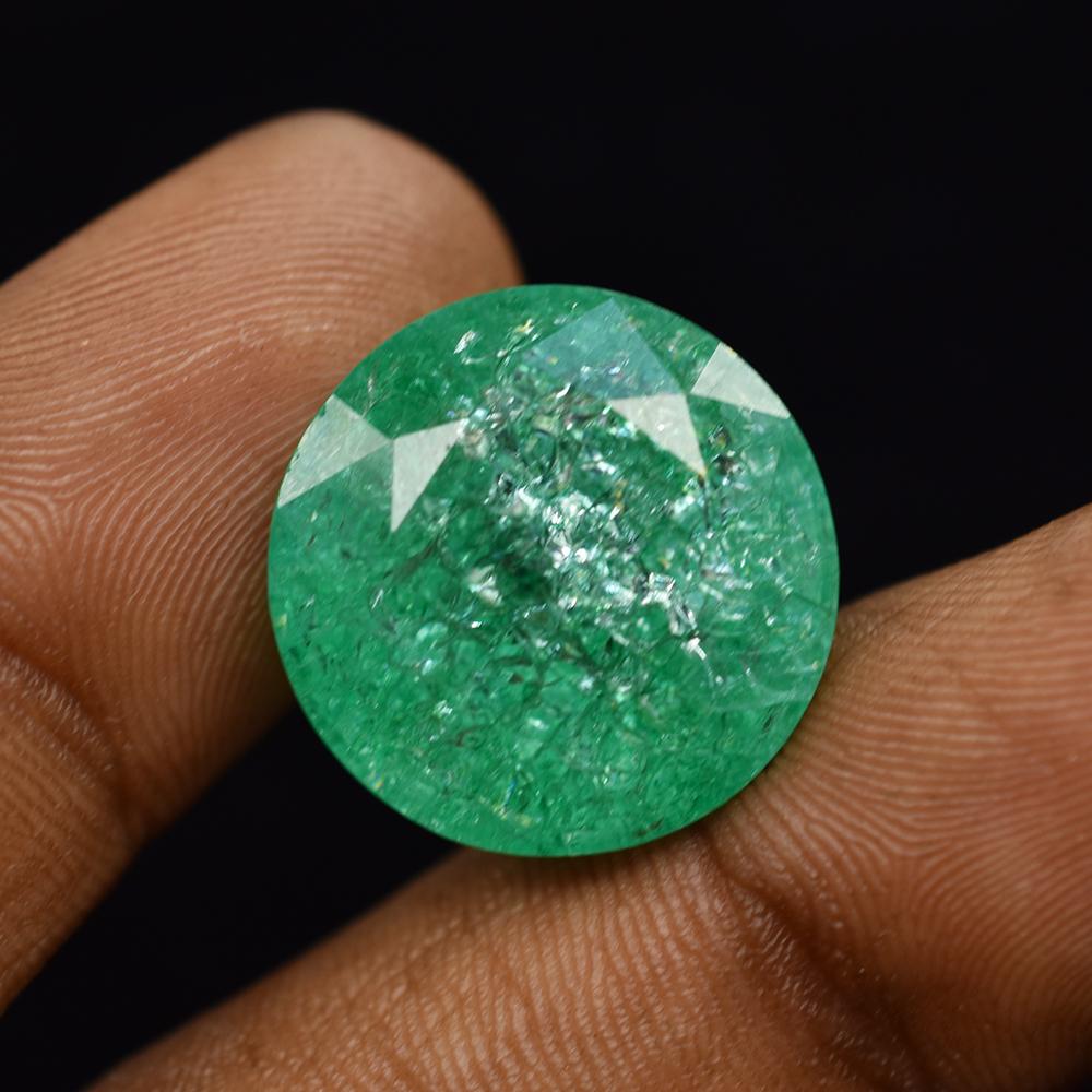 Natural Green Emerald 26.95 Ct Round Cut Loose Gemstone For Best Gift