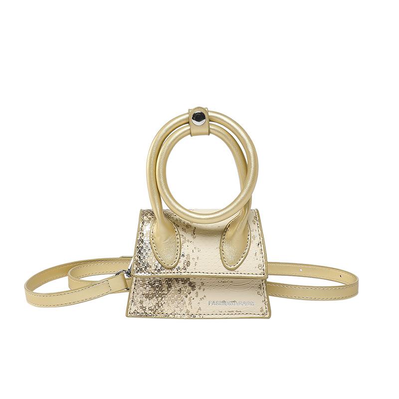Snakeskin pattern portable mini bag 2025 new summer popular niche single shoulder oblique span bag small square bag