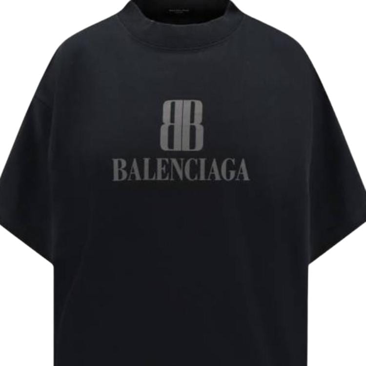 Balenciaga Logo Printed Crewneck T Shirt 818431TSVU41083