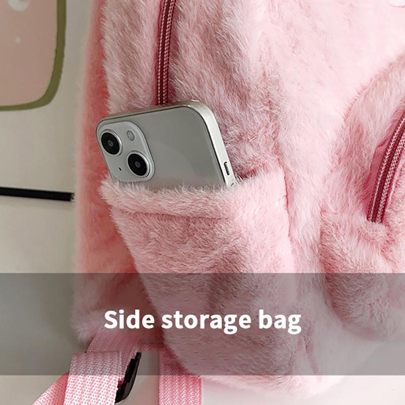 Novelty Plush Backpacks Cartoon Bag With Adjustable Shoulder Strap Cartoon Rucksack Girls School Bag Travel Daypack