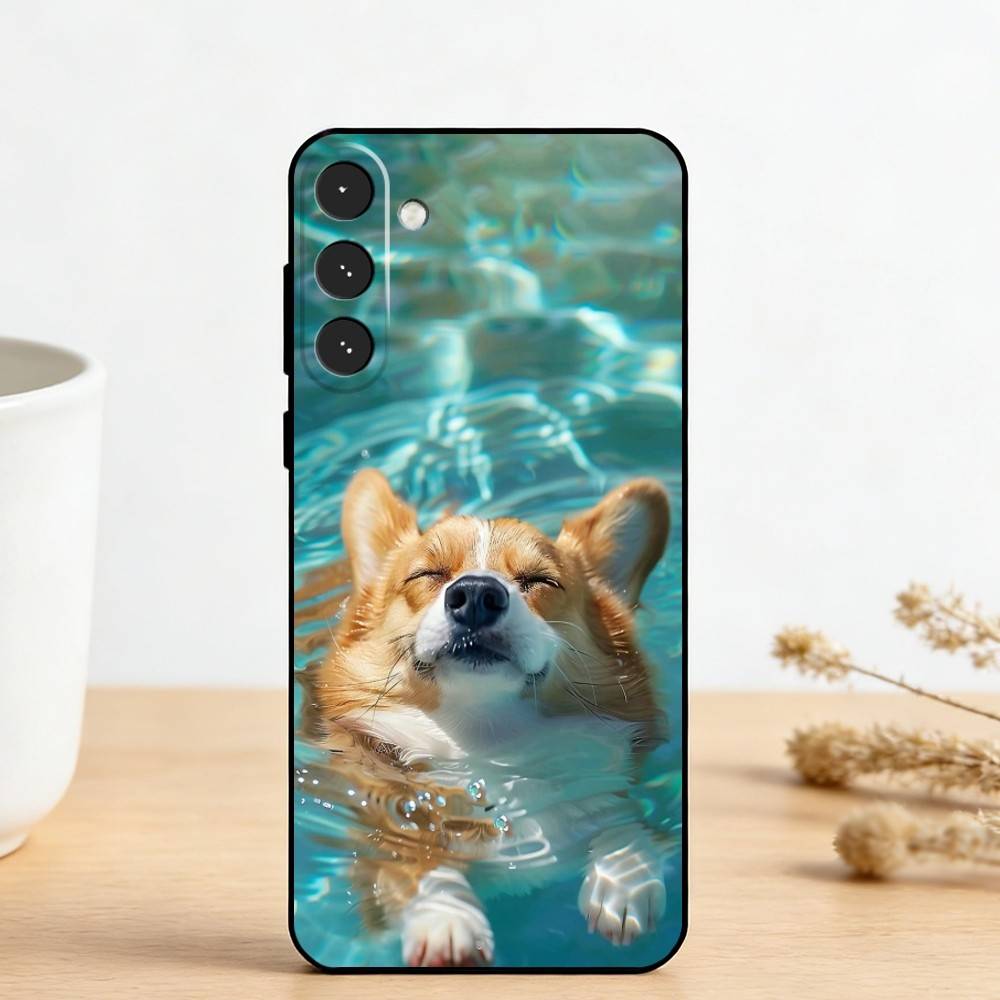 C-Corgi D-Dog    Phone Case For Samsung Galaxy A73,A72,A71,A70,A53,A52,A51,Others Soft Black Cover