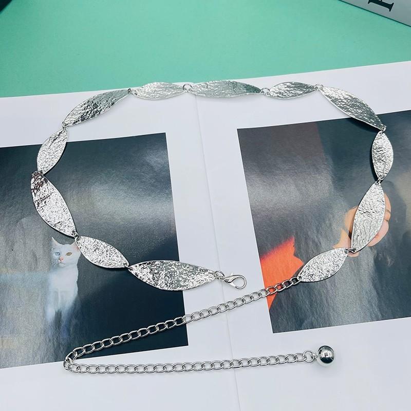 Vintage Silver Metal Waist Chain For Women With Water Drilled Embellishments Fashionable Ethnic Style For Summer Wear