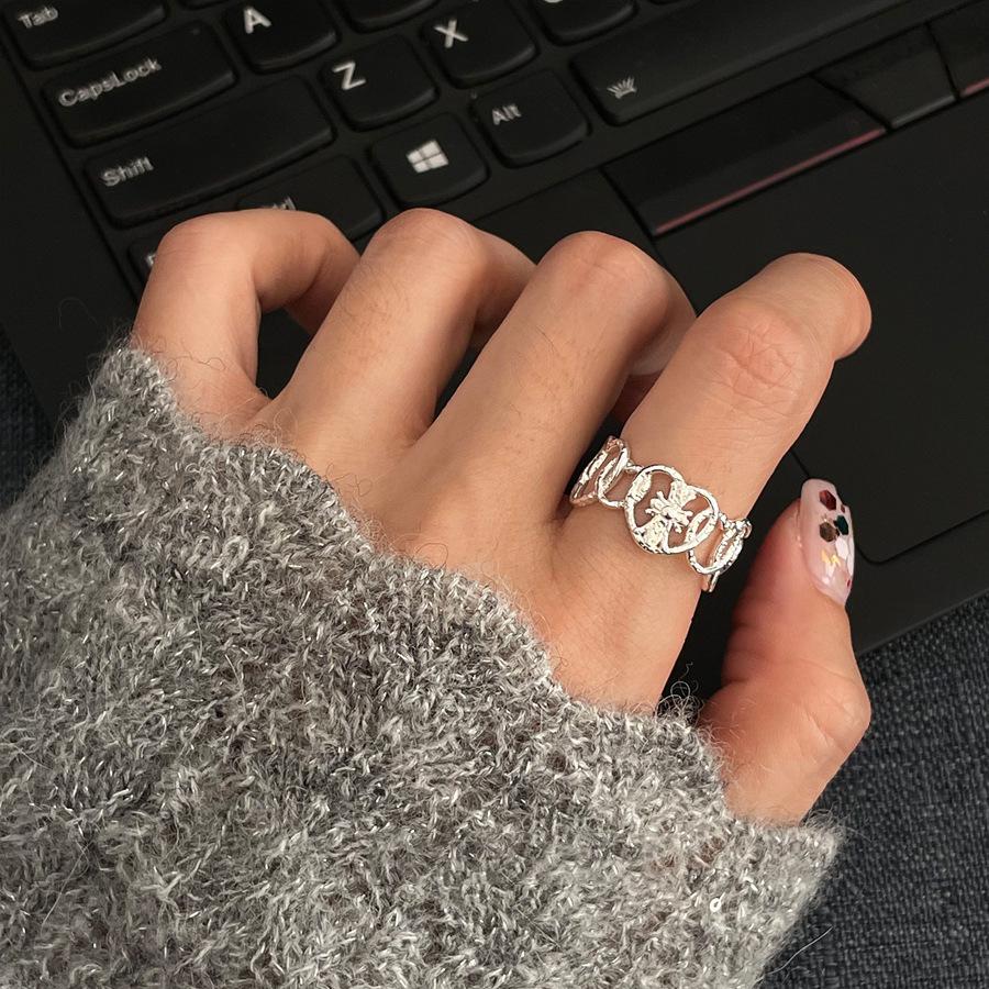 Sterling Silver Niche Design Open Ring: Korean Style, Stackable, Colorfast, Light Luxury