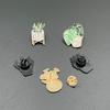 Versatile Cactus Plant Drip Oil Alloy Brooch - Metal Pin for Clothing, Bags, and Shoes
