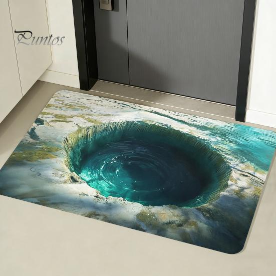 Home Style Floor Mat Anti-Skid Wear-Resistant Thick Material Rug Unique Daily Use Pattern Design Easy to Clean Durable Doormat Decor