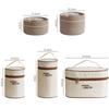 Portable 304 stainless steel insulated lunch box leakproof sealed bucket student lunch box multi layer Round bento box