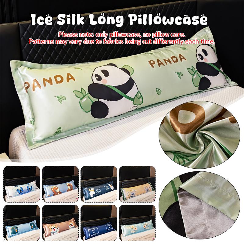 

120/150/180cm Long Pillowcase Soft Satin Silk Pillow Cover Summer Cool Sleeping Pillowcase Wedding Couple Lover Pillow Case 48x120cm