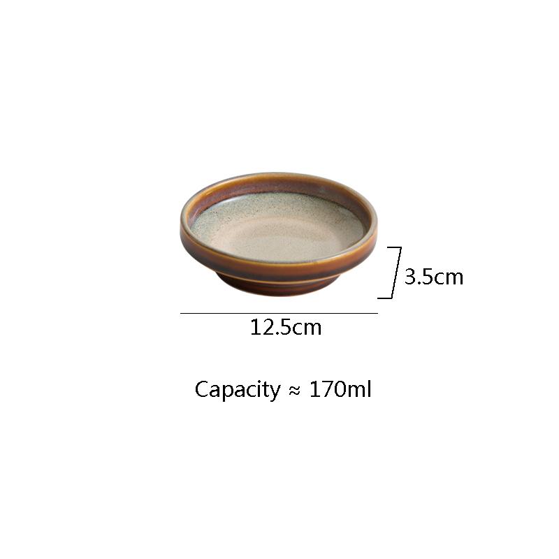 Kiln Changes High Footed Snack Plate Ceramic Dessert Plate Appetizer Plate Seasoning Dish Hotel Molecular Cuisine Tableware