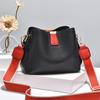 Summer ladies simple casual bucket bag new fashion single shoulder wide strap crossbody large capacity