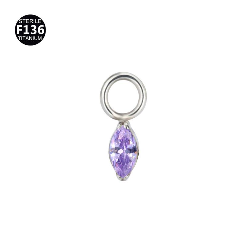 F136 Titanium Kite Cz Dangle Charm For Helix Cartilage Clicker Attachment Pendant Earlobe Piercing Jewelry