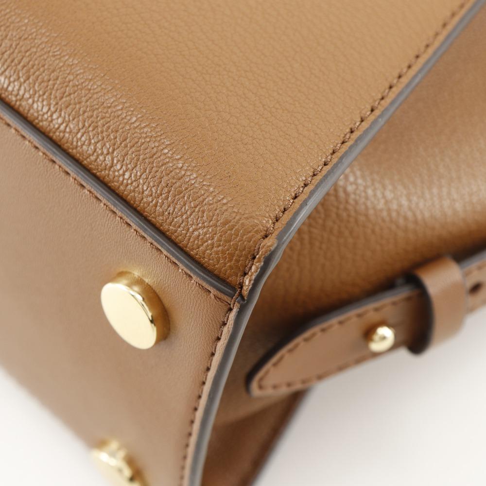 Michael Kors Avril Handbag 30H1G4VS5L 2WAYShoulder Brown Leather Women Used
