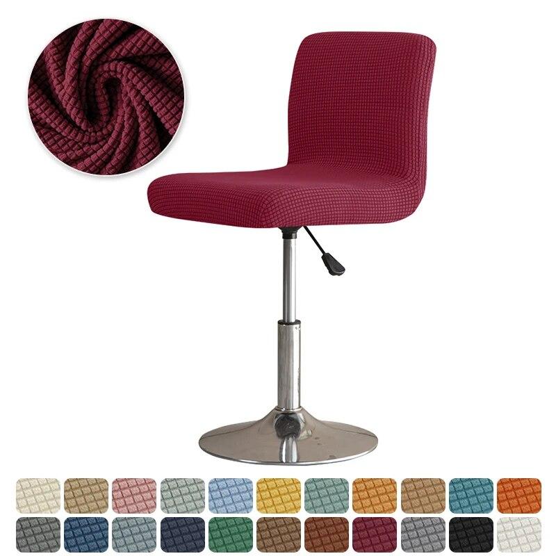 Solid Color Elastic Bar Stool Covers Polar Fleece Stretch Chair Stool Slipcovers Coffee Hotel Short Back Seat Chair Covers Home