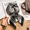 Elegant Silk-Like Square Scarf Women Korean Style Print Neck Lightweight 70x70cm Nylon Fashion Accessory