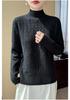 2026 Autumn/Winter Women's Pure Wool Thick Cable Knit Sweater with Half-High Collar and Long Sleeves