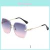 Womens Stylish Frameless Polygon Sunglasses With Uv400 Protection For Sun Protection And Fashion