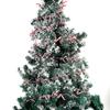 Cheerful Christmas Decorative Garland With Colorful Snowflake Candy Cane And Lush Leaves Green