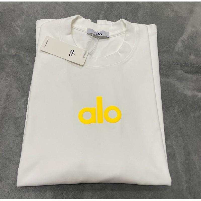 ALO Baumwolle Lockere Passform Unisex Rundhals T-Shirt Streetwear Lässiges Oberteil