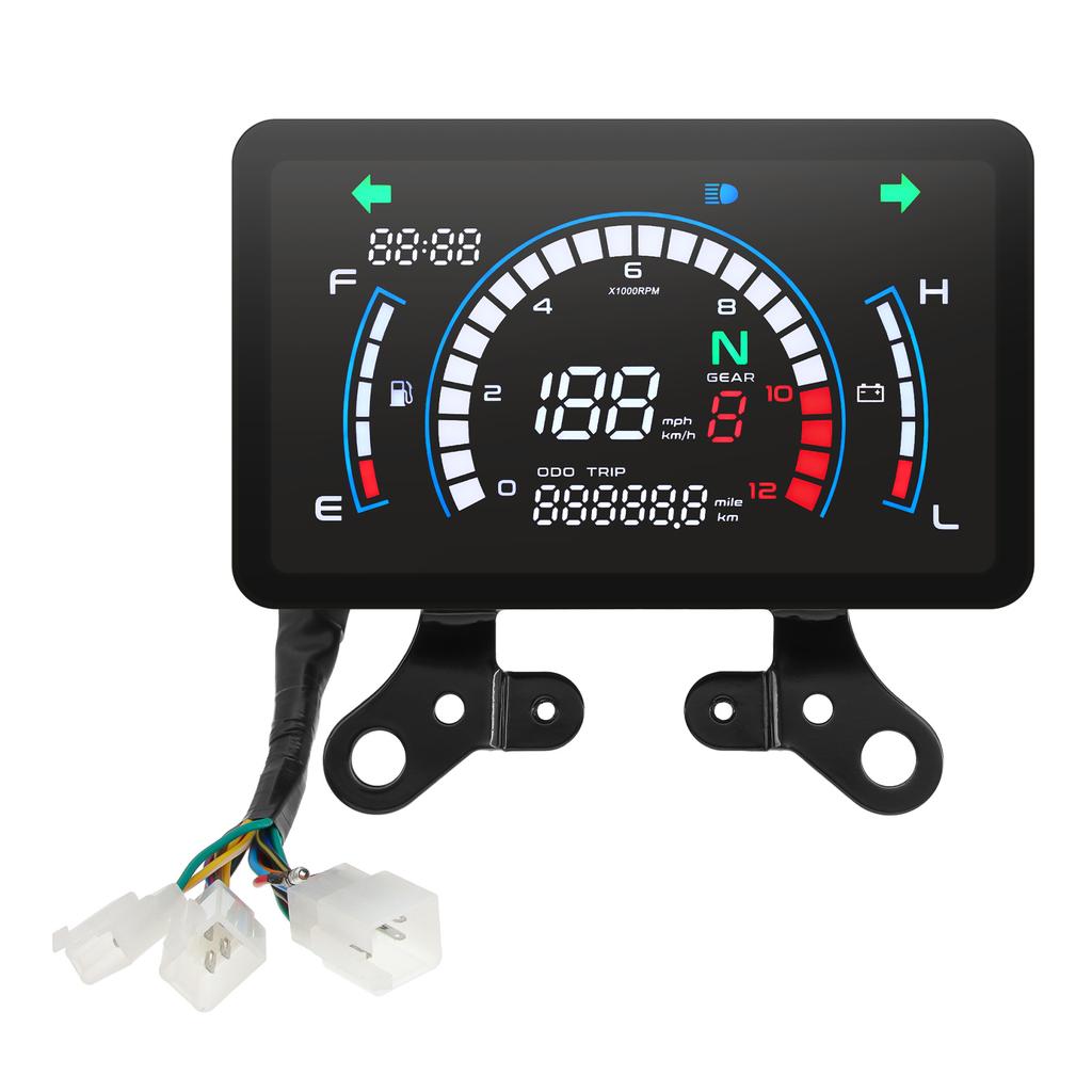 Universal LED Digital Motorcycle Speedometer RPM Tachometer Water Temperature Gauge 2 units Odometer Dashboard ABS Moto Gauge