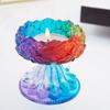 Resin Casting Candle Holder Silicone Mold Crystal Lotus Mirror Mold Suitable for Epoxy Candle Holder Family Table Decor