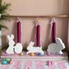 Handmade Rabbit Candlestick Molds Cute Aroma Candle Holder Mould  Happy Easter Decor
